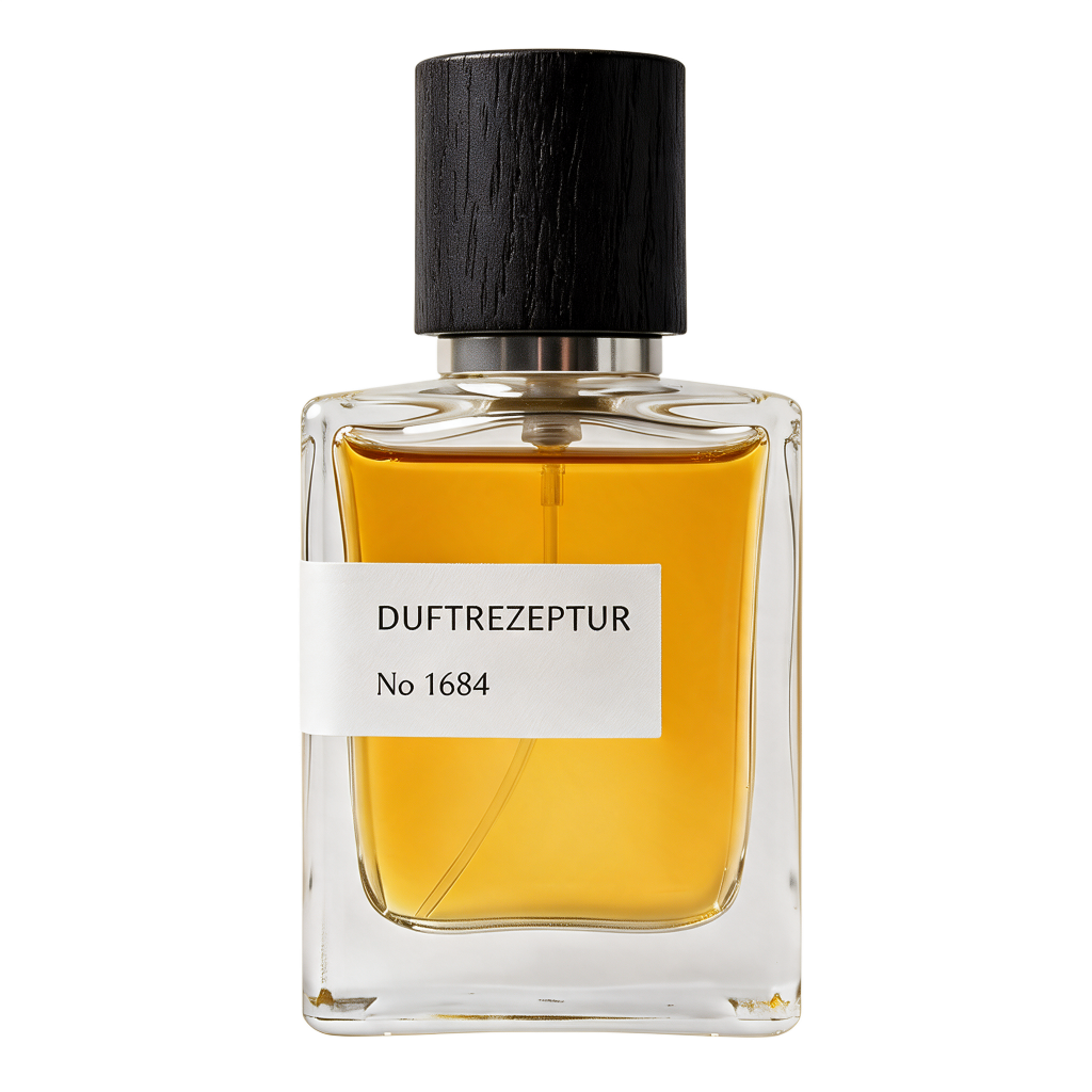 50-ml-Flakon der Duftrezeptur mit schwarzer Kappe